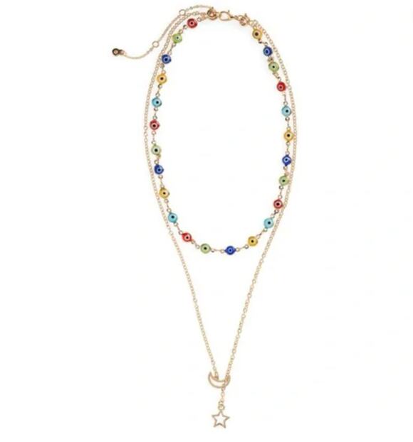bp Jewelry - Nordstrom Layered Necklace Star Moon Pendant Gold Toned Chain